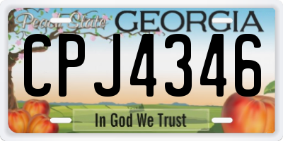 GA license plate CPJ4346