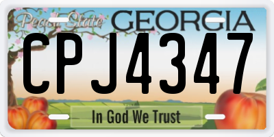 GA license plate CPJ4347