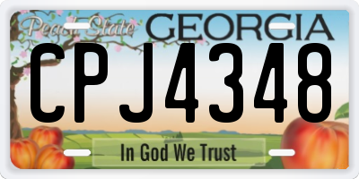 GA license plate CPJ4348