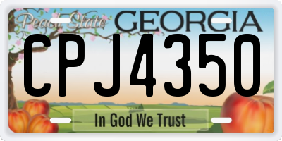 GA license plate CPJ4350