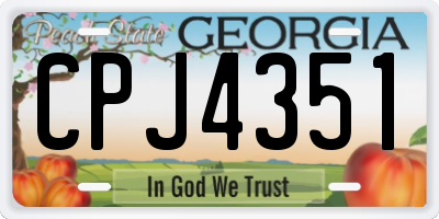 GA license plate CPJ4351