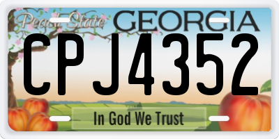 GA license plate CPJ4352