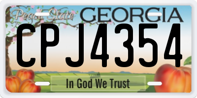 GA license plate CPJ4354