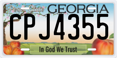 GA license plate CPJ4355