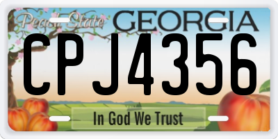 GA license plate CPJ4356