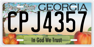 GA license plate CPJ4357