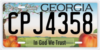 GA license plate CPJ4358