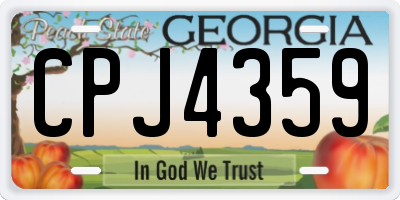 GA license plate CPJ4359