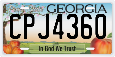 GA license plate CPJ4360