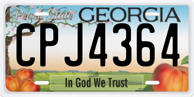 GA license plate CPJ4364