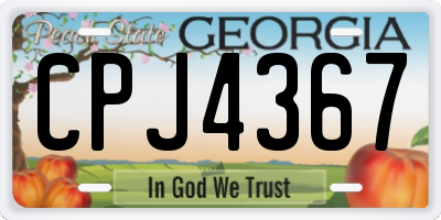 GA license plate CPJ4367