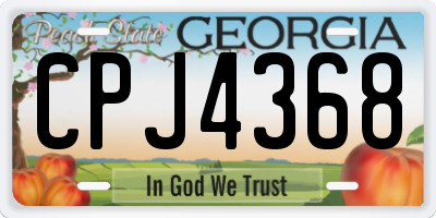GA license plate CPJ4368