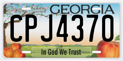 GA license plate CPJ4370