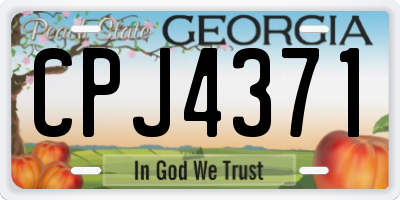 GA license plate CPJ4371
