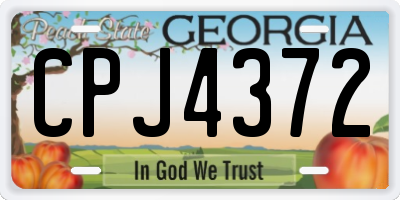 GA license plate CPJ4372
