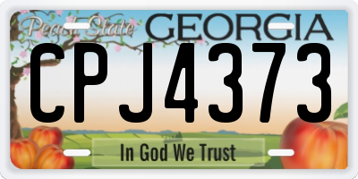 GA license plate CPJ4373