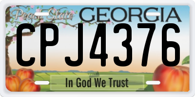 GA license plate CPJ4376