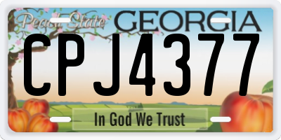 GA license plate CPJ4377