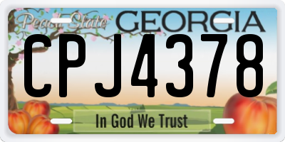 GA license plate CPJ4378