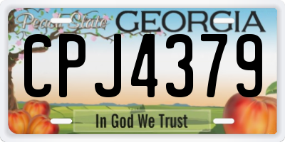 GA license plate CPJ4379