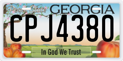 GA license plate CPJ4380
