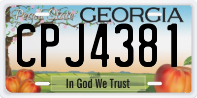 GA license plate CPJ4381
