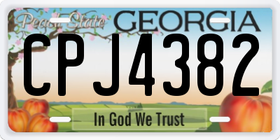 GA license plate CPJ4382