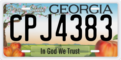 GA license plate CPJ4383