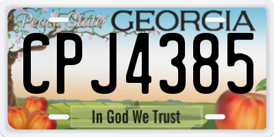 GA license plate CPJ4385