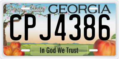 GA license plate CPJ4386