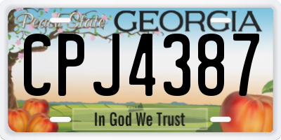 GA license plate CPJ4387