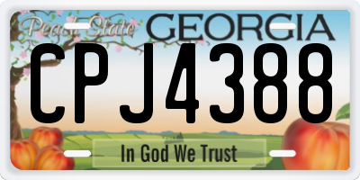 GA license plate CPJ4388