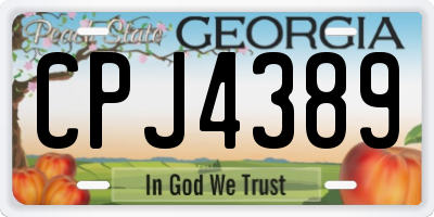 GA license plate CPJ4389