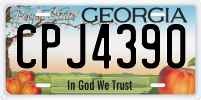 GA license plate CPJ4390