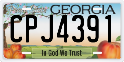GA license plate CPJ4391