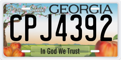 GA license plate CPJ4392