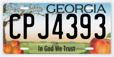GA license plate CPJ4393