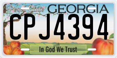 GA license plate CPJ4394