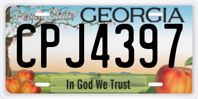 GA license plate CPJ4397