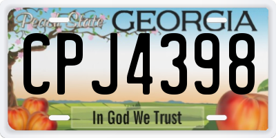 GA license plate CPJ4398