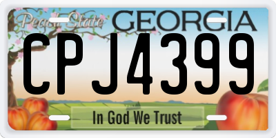 GA license plate CPJ4399