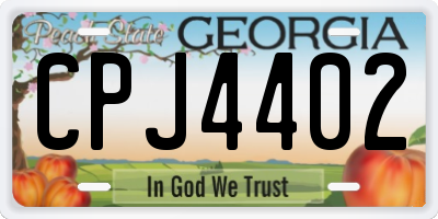 GA license plate CPJ4402