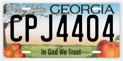 GA license plate CPJ4404