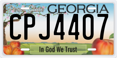GA license plate CPJ4407