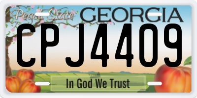 GA license plate CPJ4409