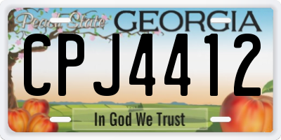 GA license plate CPJ4412