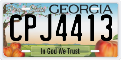 GA license plate CPJ4413