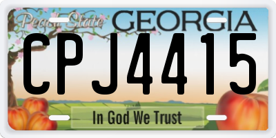 GA license plate CPJ4415