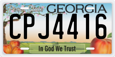 GA license plate CPJ4416