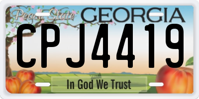 GA license plate CPJ4419